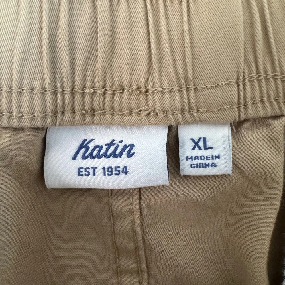 Katin XL 7in Khaki Tan Elastic Drawstring Cotton Men's Shorts
